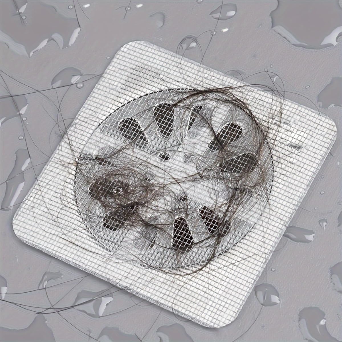 THINKEASY Disposable Shower Cover Hair Catcher Shower Drain Mesh Stickers, Bathroom, Laundry, Bathtub, Kitchen Shower Drain Floor Sink Strainer Filter Mesh (5)