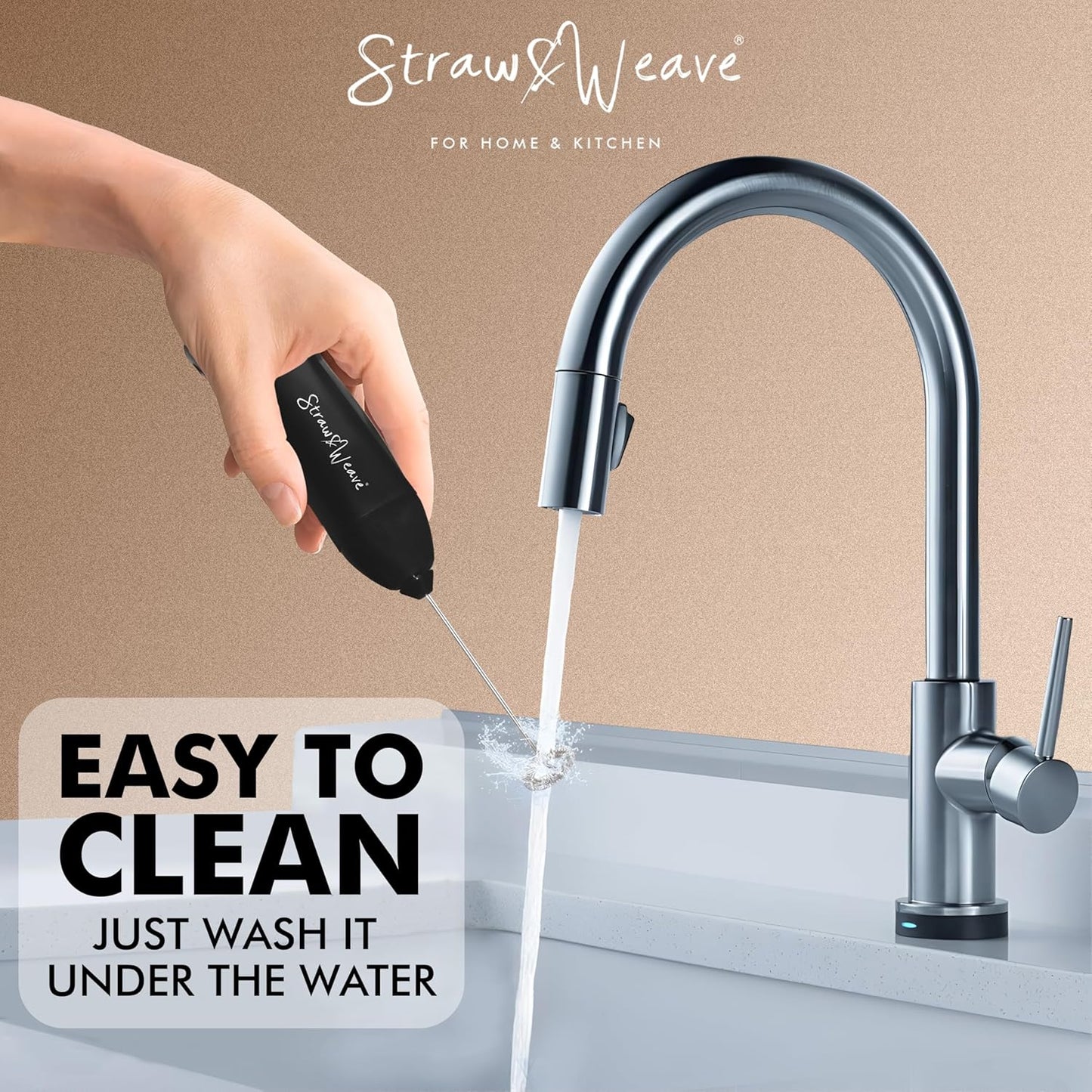 Coffee Frother Electric with Double Whisk | C Type Rechargeable Coffee Maker Machine for Home | 1 Year Warranty | Free Coffee Blender Recipe Book | Big Battery 1 Charge = 15 Days Use