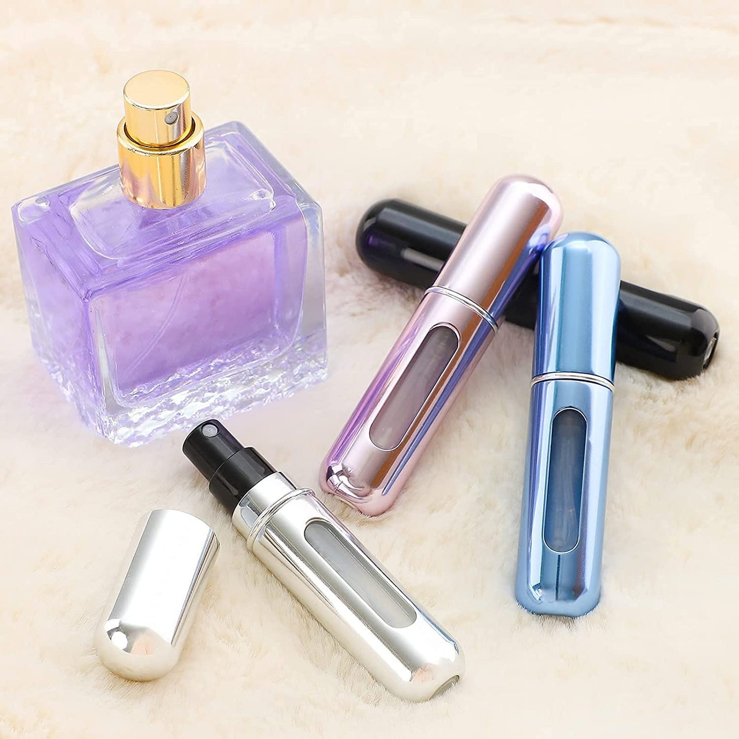 FRONTED 4 PCS Refillable Perfume Atomizer Bottle, Portable Travel Mini Spray Bottles, Cologne Dispenser Perfume Bottles, Portable Empty Spray Bottle for Travel Multicolor