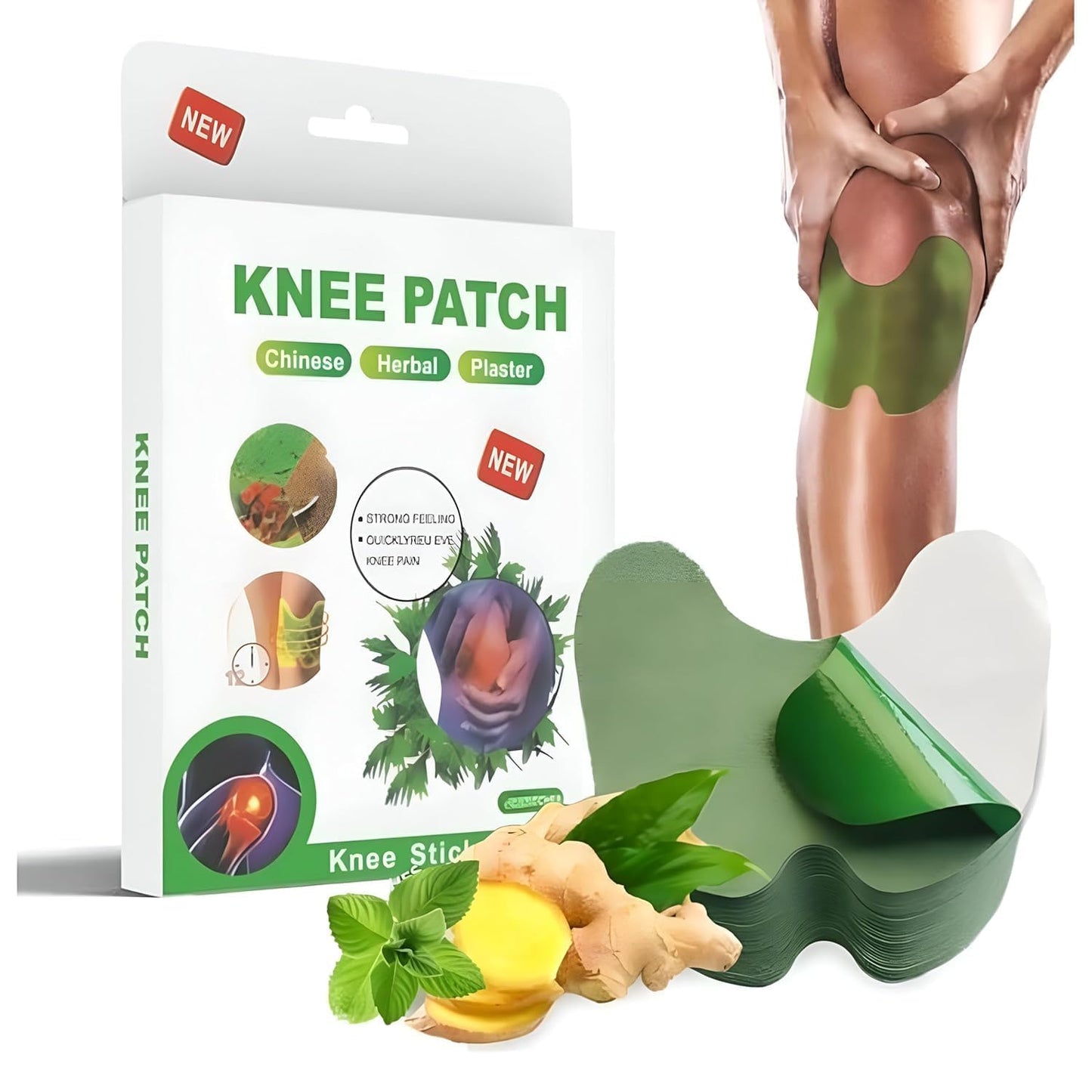 ThinkEasy Knee Pain Relief Patches for Instant Relief | Natural Herbal Patches Sticker (Pack of 10) | Relief of Joint Pains Patch for Muscle Stiffness, Knee, Back, Neck, Shoulder Pain (10)