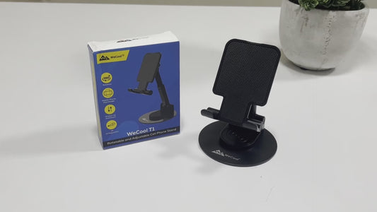 ThinkEasy Mobile Stand for Desk with 360°Rotation & Stable Metalic Round Base,Tabletop Phone Stand with Height & View Angle Adjustment,Portable Phone Holder for Smartphones,Tablets,Kindles & for iPad